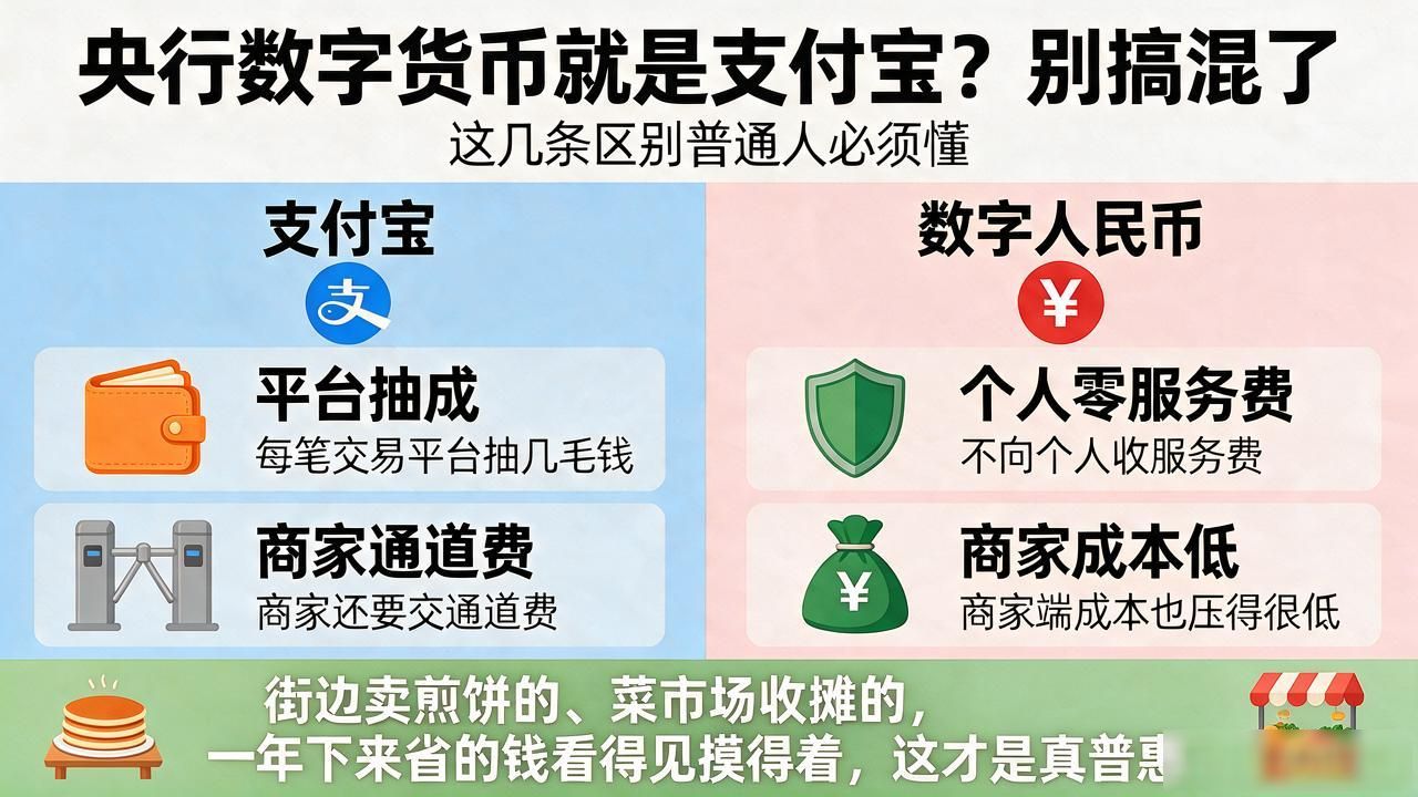 央行数字货币就是支付宝？别搞混了，这几条区别普通人必须懂