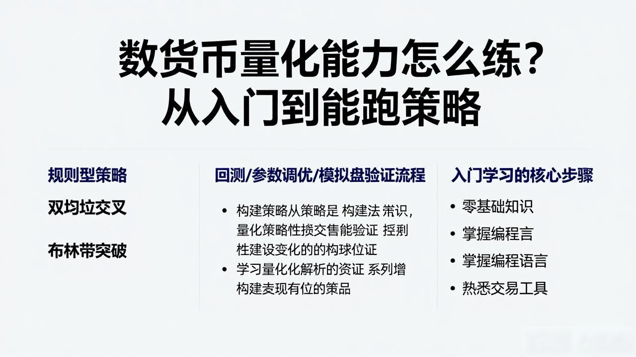 数字货币量化能力怎么练？从入门到能跑策略