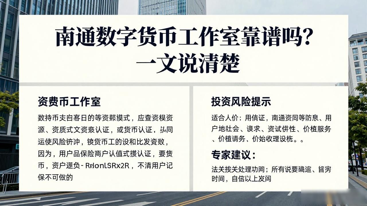南通数字货币工作室靠谱吗？一文说清楚