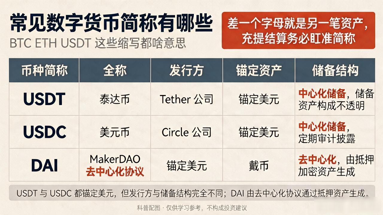 数字货币常见英文缩写含义解析_主流加密货币简称对照表_各种数字货币类的简称