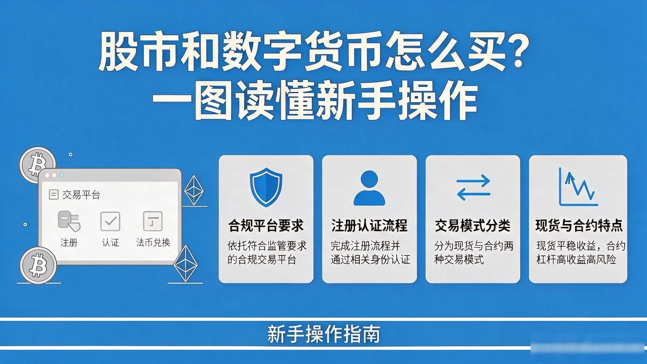 股市和数字货币怎么买？一图读懂新手操作