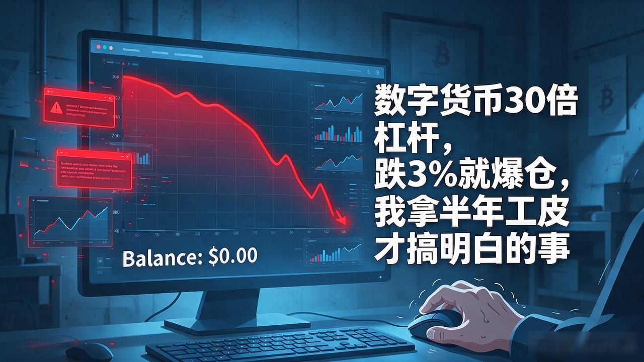 数字货币30倍杠杆，跌3%就爆仓，我拿半年工资才搞明白的事