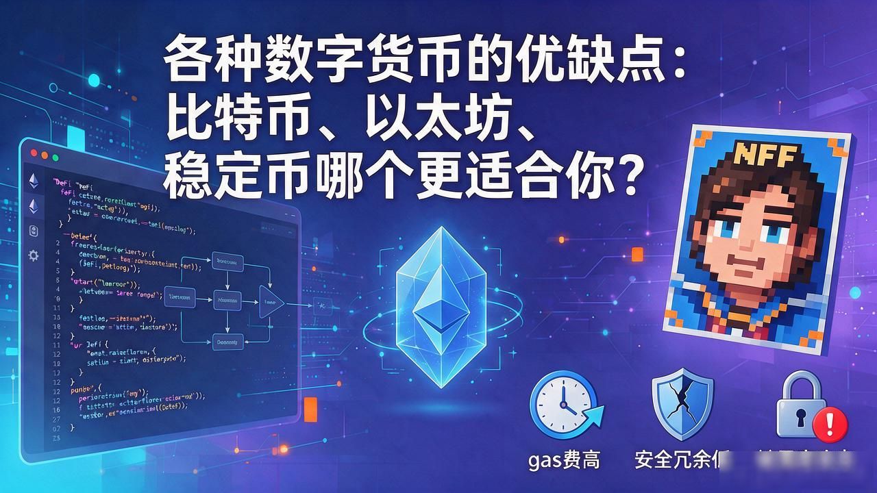 各种数字货币的优缺点：比特币、以太坊、稳定币哪个更适合你