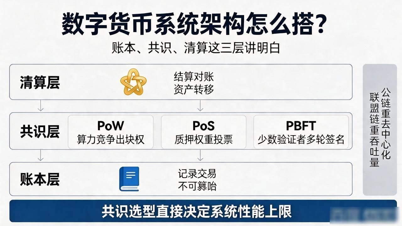 数字货币系统架构怎么搭？账本、共识、清算这三层讲明白