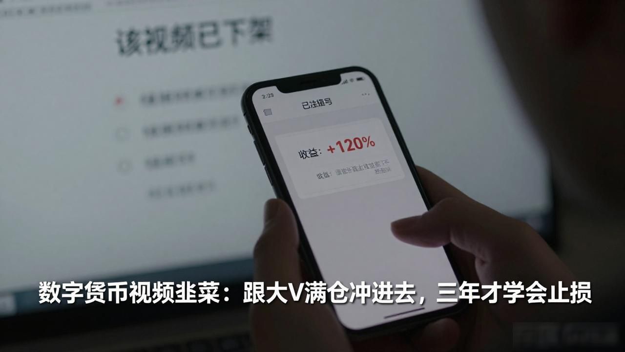 数字货币视频韭菜：跟大V满仓冲进去，三年才学会止损